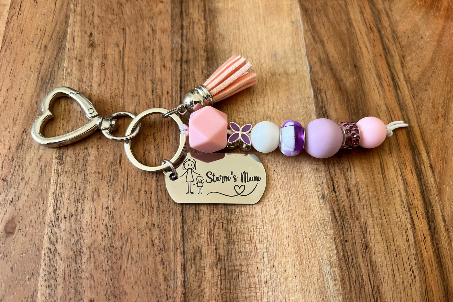 Personalised laser engraved keyring