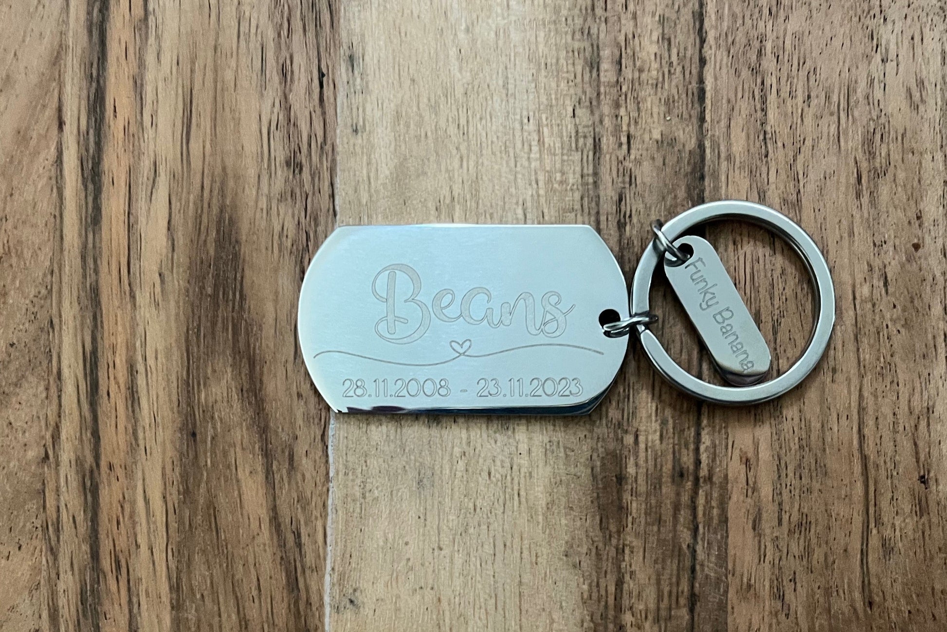 Pet paw print keyring stainless steel