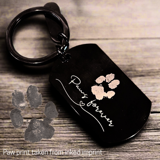 Custom Pet Memorial Paw Print Keyring