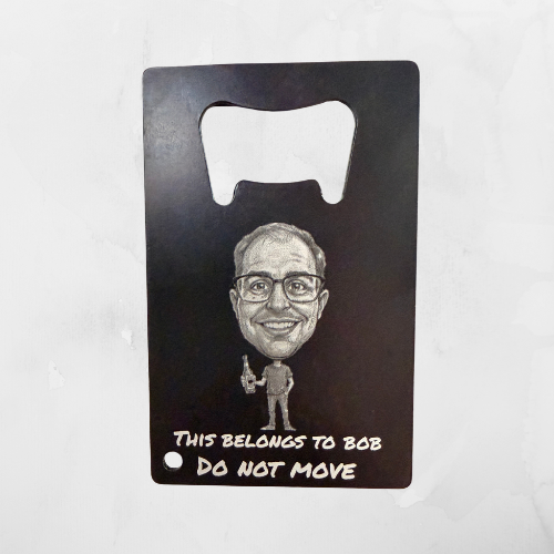 Personalised Photo Caricature Engraved Bottle Opener