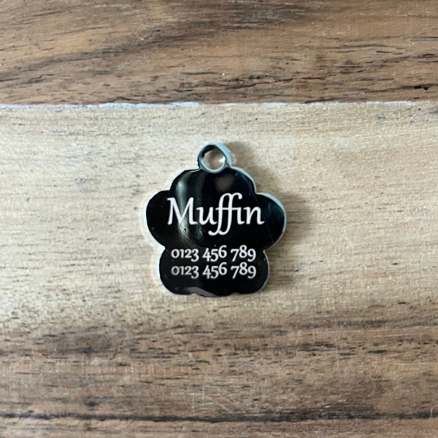 Glitter Paw Print Name Tag