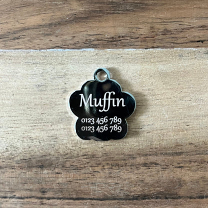 Glitter Paw Print Name Tag