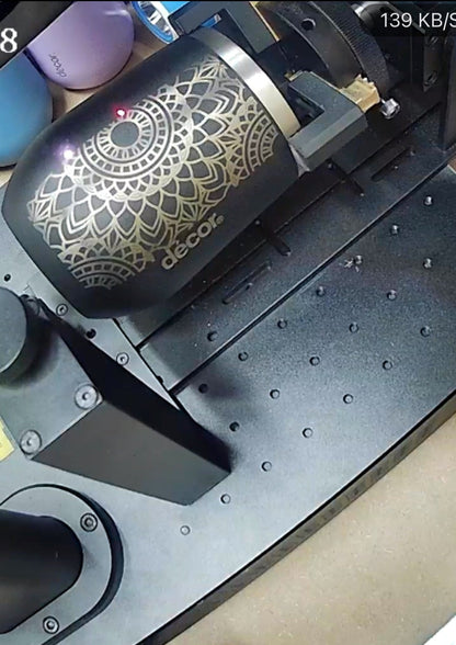 Custom Wrapped Mandala Engraved Insulated Coffee/ Wine Cup