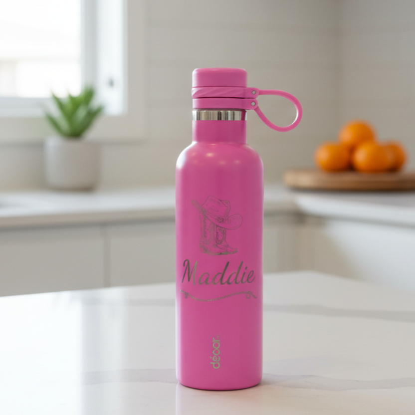 Engraved insulated water bottle