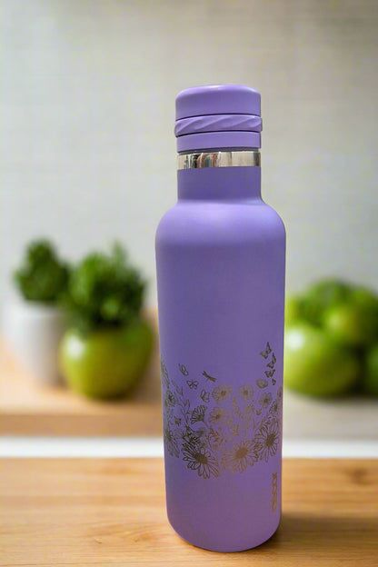 Laser engraved customised insulated water bottle