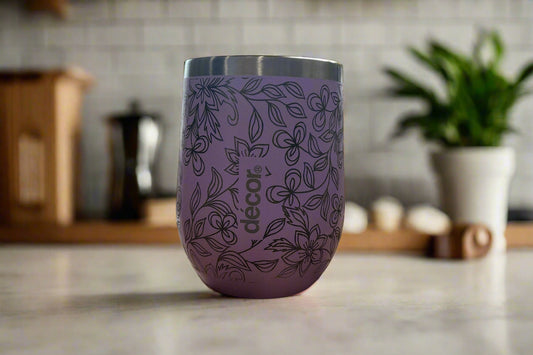 Laser engraved insulated wine coffee cup