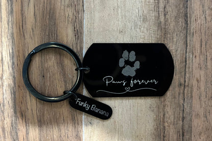 Pet paw print keyring