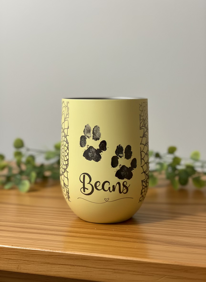 custom engraved paw print tumbler