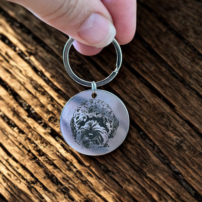 engraved pet portrait keyring