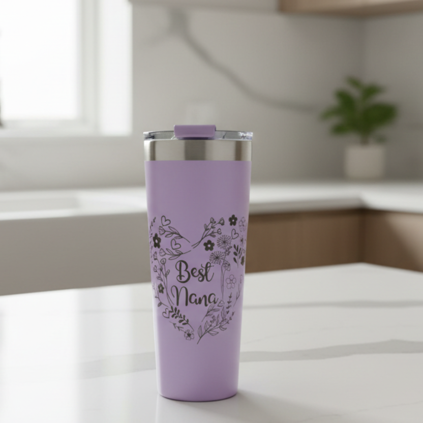 Personalised laser engraved insulated extra large cup