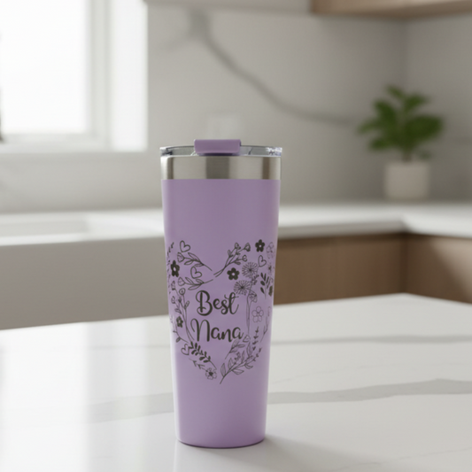 Personalised laser engraved insulated extra large cup