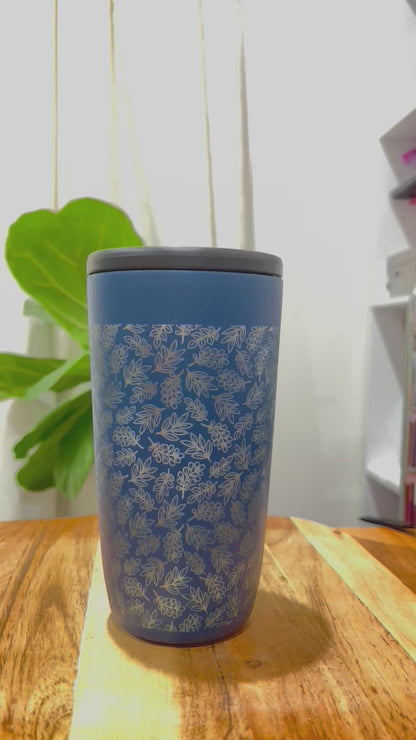 Custom Wrapped Leaves Engraved Travel Mug